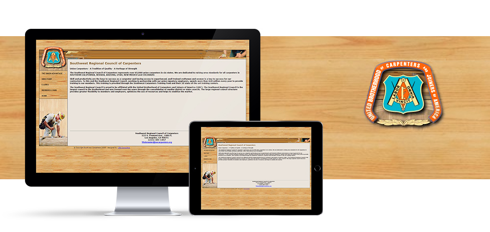 Screen Shots of Southwest Regional Council of Carpenters